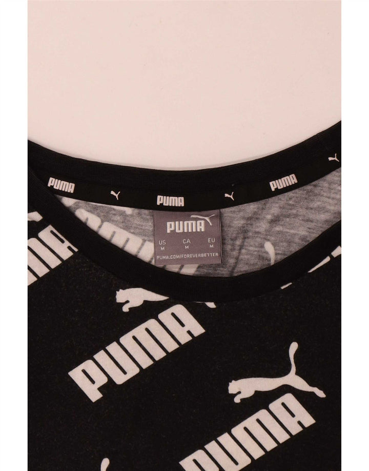 Puma Herren Grafik T-Shirt Top Mittelschwarz Baumwolle