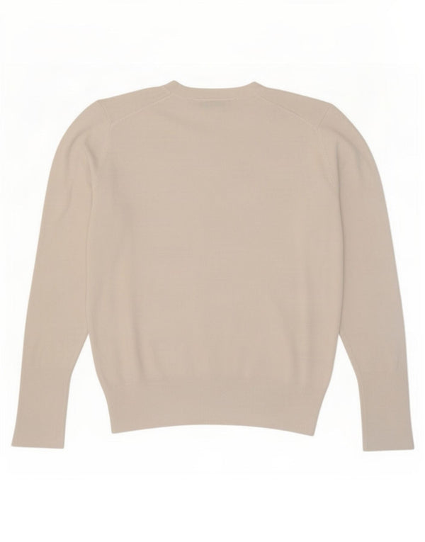 Zara Damen-Pullover mit Rundhalsausschnitt, UK 16, Größe L, weiße Viskose