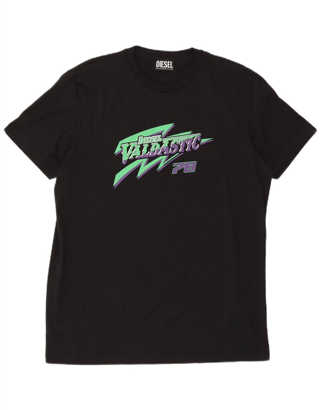 DIESEL Herren-T-Shirt mit Grafik, groß, aus schwarzer Baumwolle