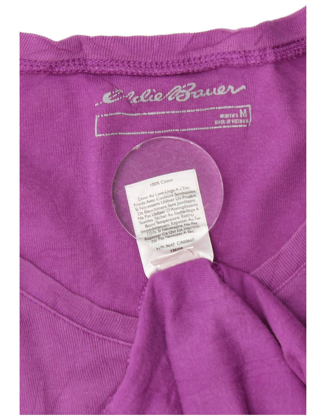EDDIE BAUER Damen Top Langarm UK 14 Medium Lila Baumwolle