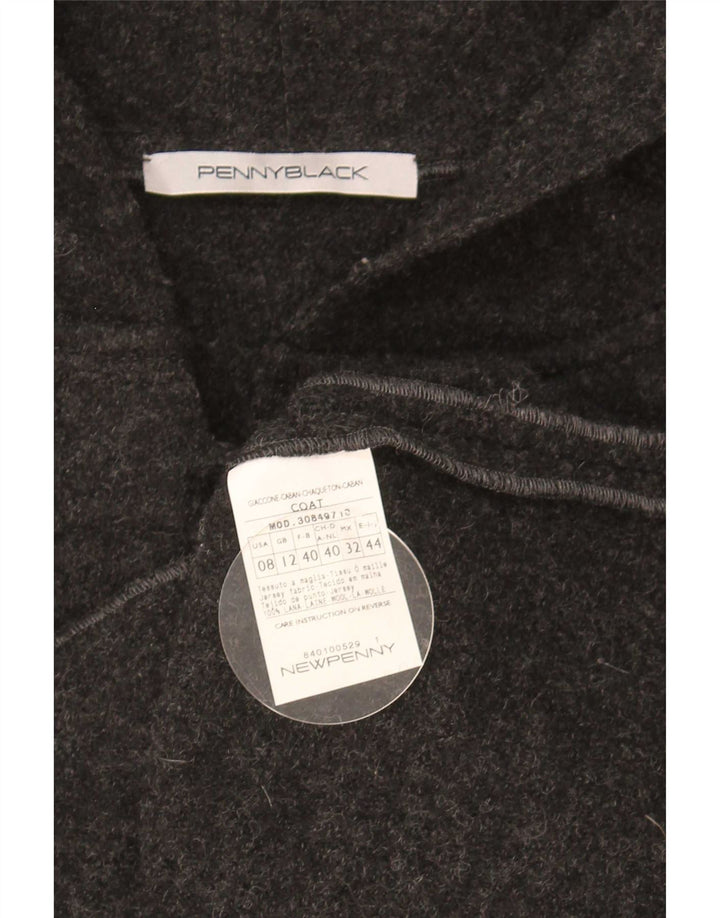 Penny Black Damen Kurzmantel mit Kapuze und kurzen Ärmeln, UK 12, Mittelschwarz
