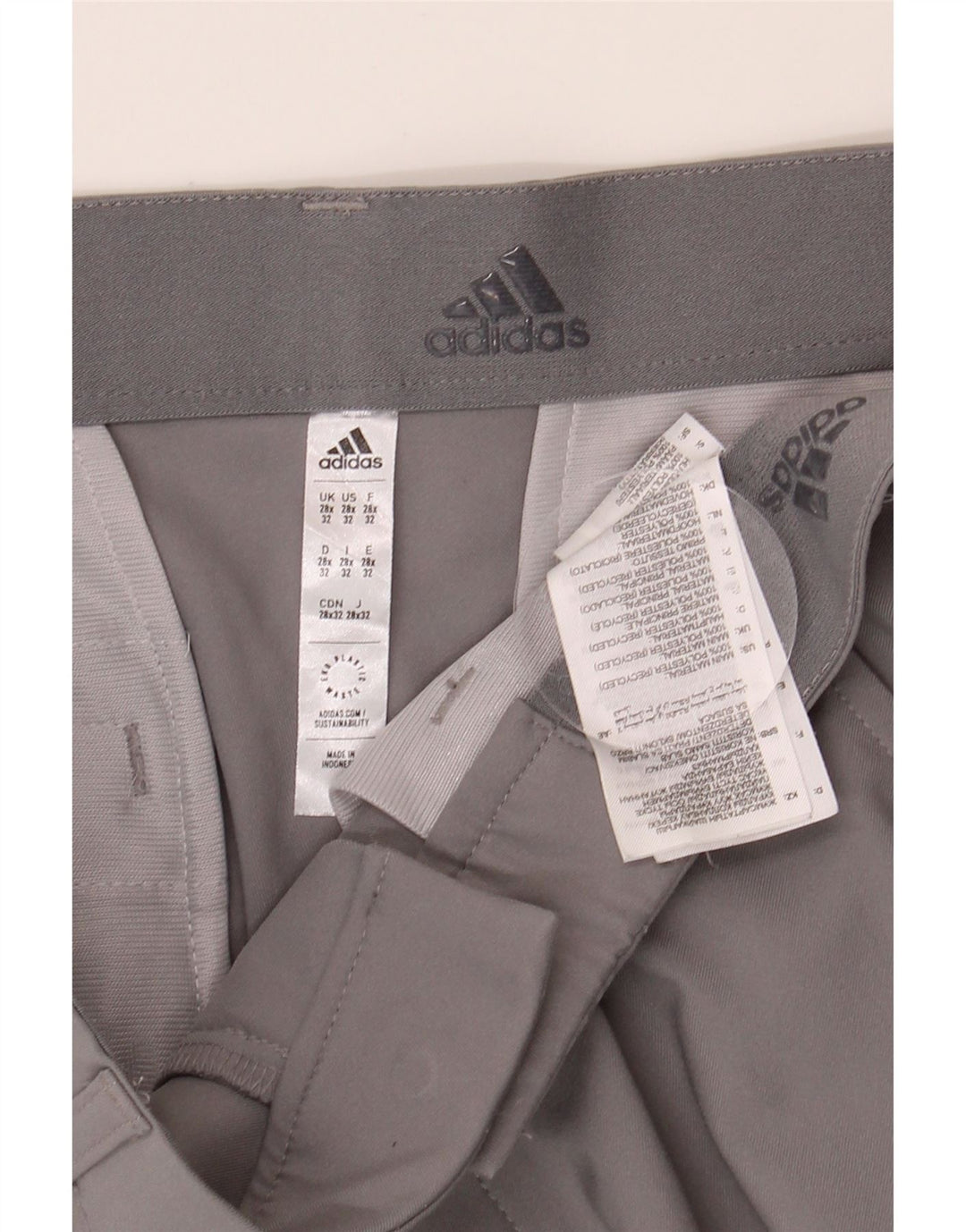 ADIDAS Mens Skinny Chino Trousers W28 L32 Grey Polyester Vintage Adidas and Second-Hand Adidas from Messina Hembry 