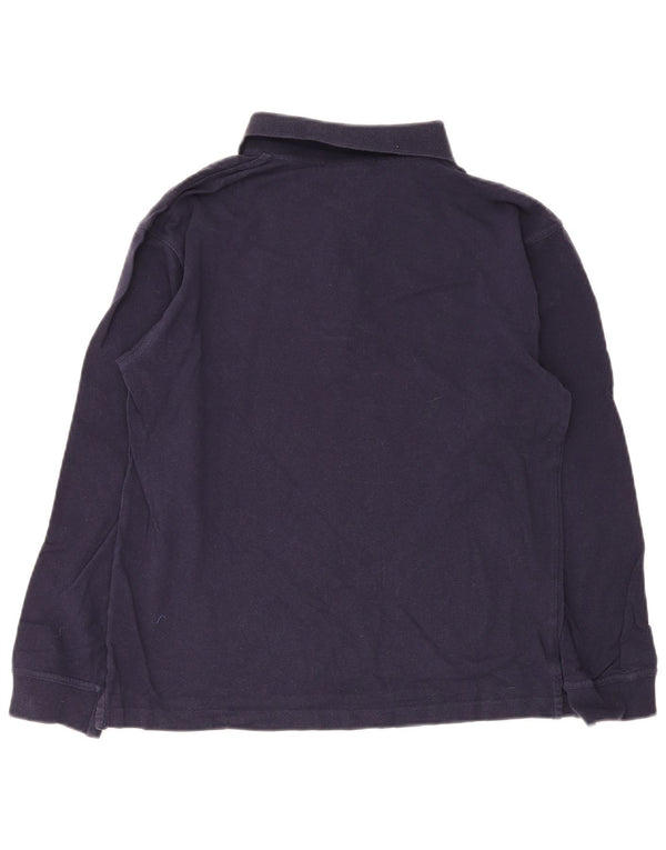 Reebok Herren-Langarm-Poloshirt, mittelmarineblaue Baumwolle