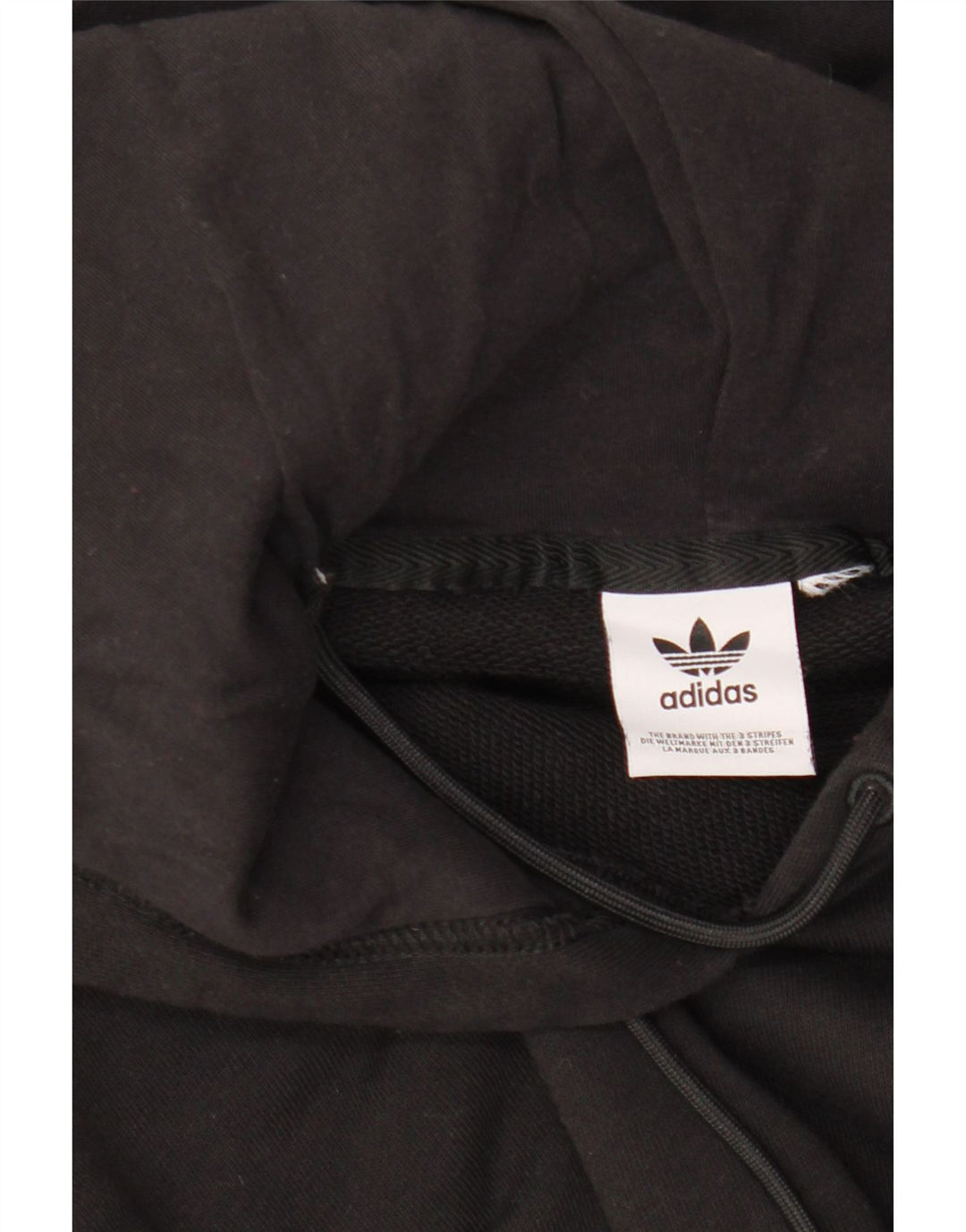 ADIDAS Damen Übergroßer Kapuzenpullover UK 16 Large Schwarz