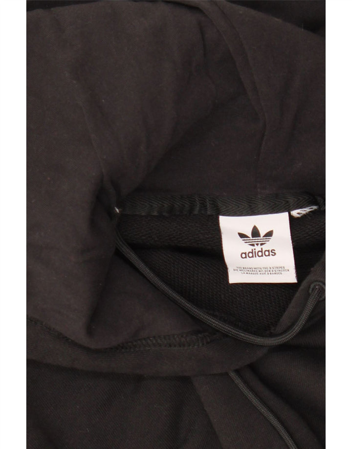 ADIDAS Damen Übergroßer Kapuzenpullover UK 16 Large Schwarz