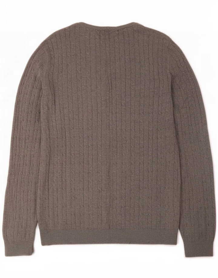 Jack & Jones Herren-Pullover mit Rundhalsausschnitt, mittelgraue Baumwolle