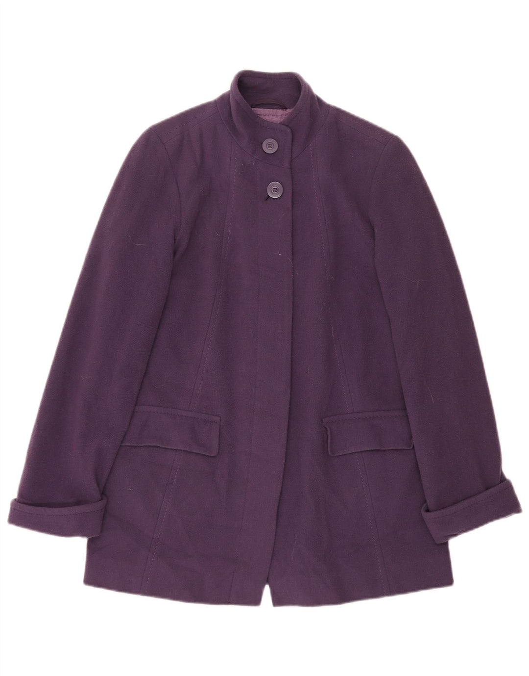 Marks & Spencer Damen Übergroßer Mantel UK 10 Small Lila Schurwolle