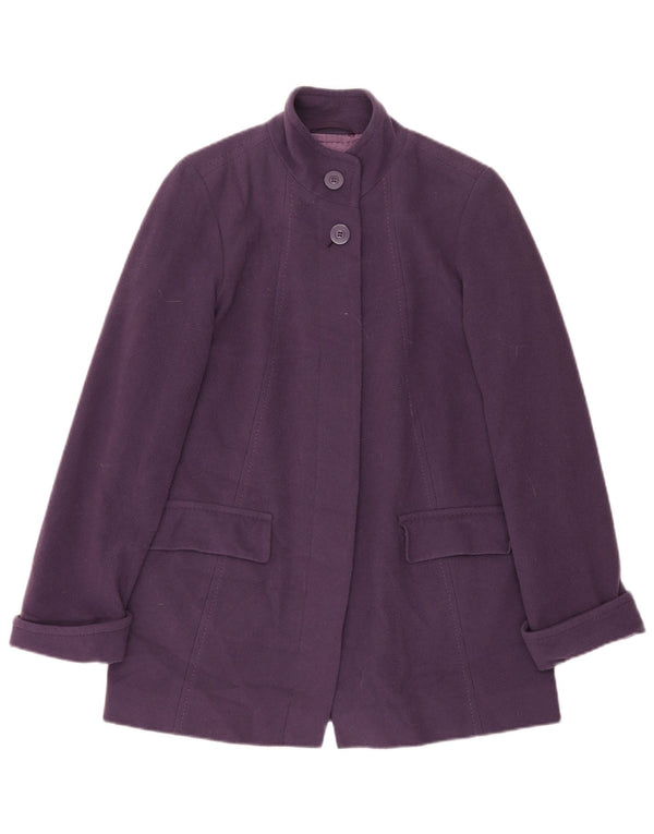 Marks & Spencer Damen Übergroßer Mantel UK 10 Small Lila Schurwolle