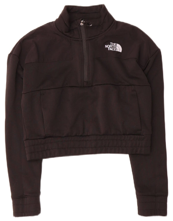 The North Face Damen Loose Fit Crop Sweatshirt Pullover UK 6 XS Schwarz