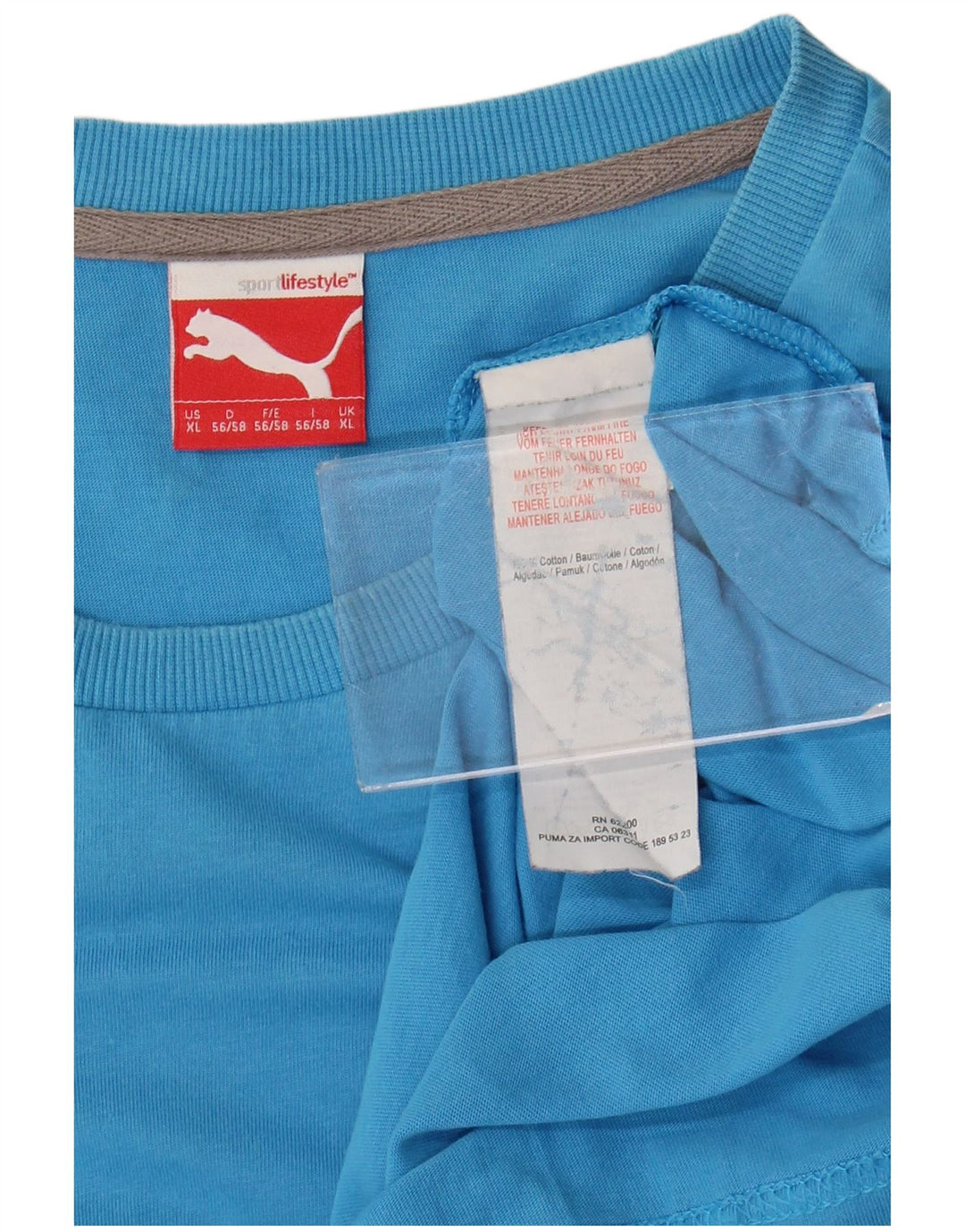 Puma Herren Grafik T-Shirt Top XL Blau Baumwolle