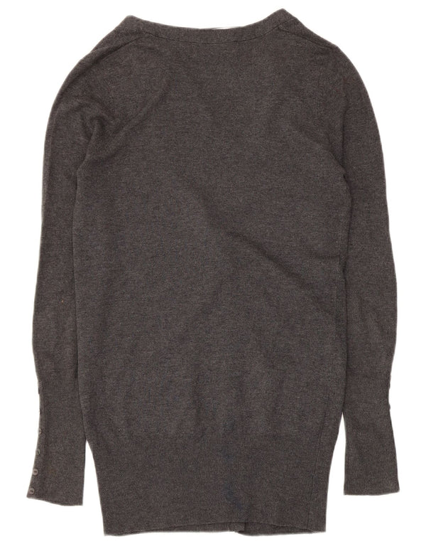 Zara Damen-Cardigan-Pullover UK 12 Mittelgrauer Rayon