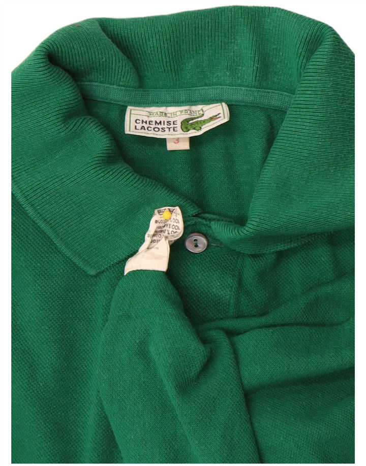 Lacoste Herren-Poloshirt, Größe 3, klein, grüne Baumwolle