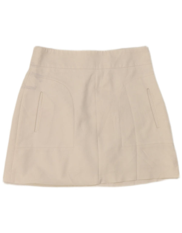 Zara Damen Minirock Medium W28 Weiße Baumwolle