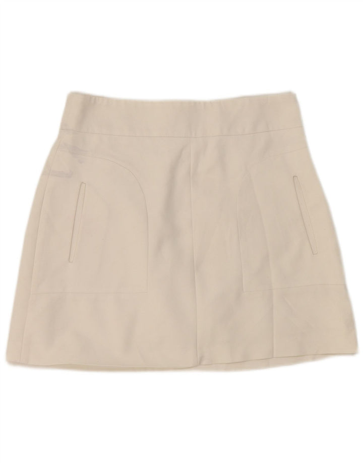 Zara Damen Minirock Medium W28 Weiße Baumwolle