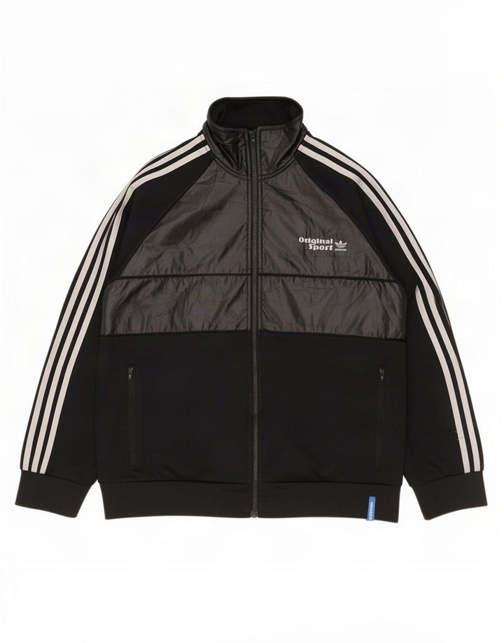 Adidas Herren-Trainingsanzug-Top-Jacke, großes schwarzes Polyester