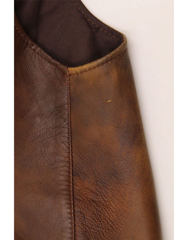 Vintage Herren Lederweste Mittelbraunes Leder