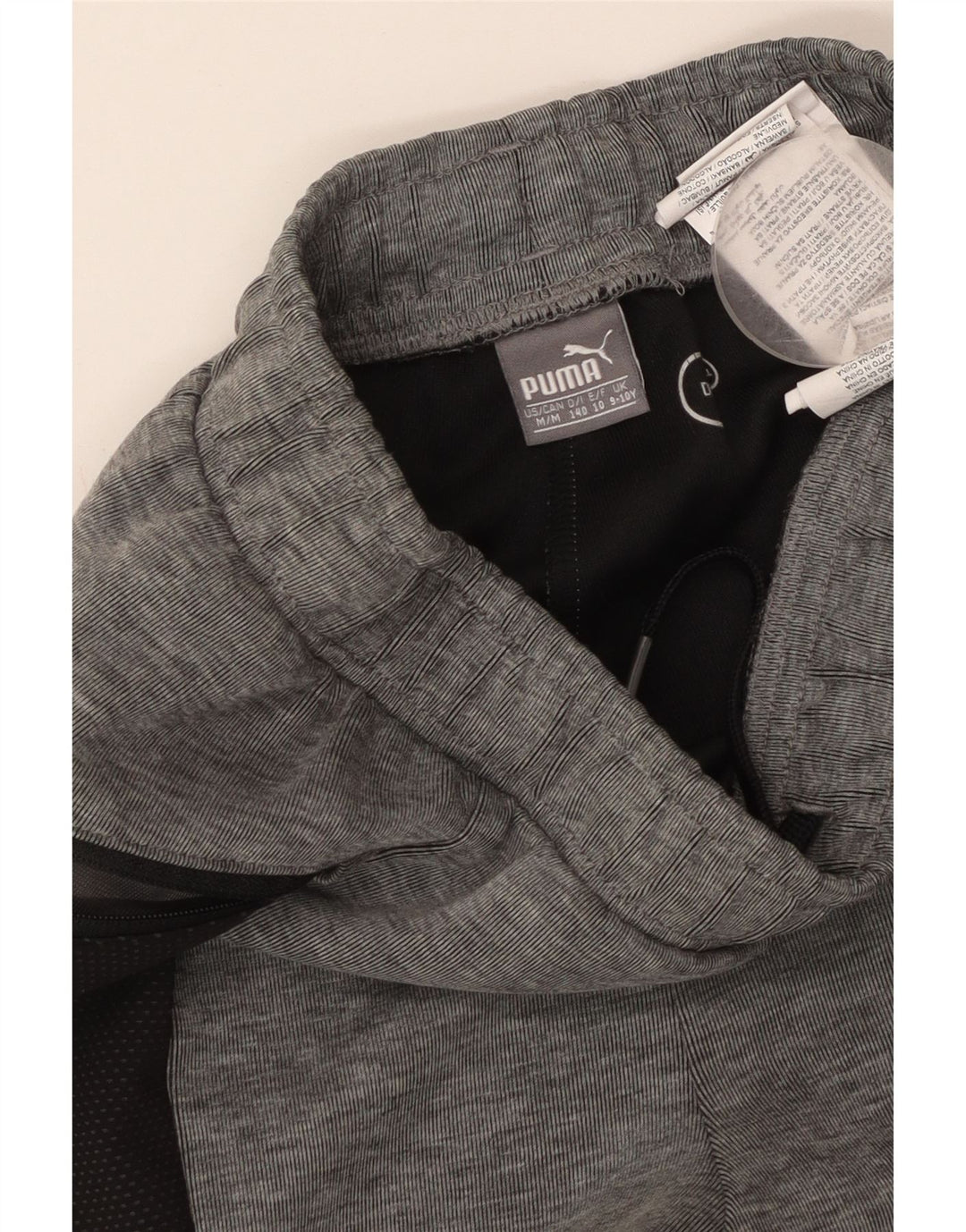 PUMA Jungen-Trainingshose, Jogginghose, 9–10 Jahre, graue Farbblock-Baumwolle