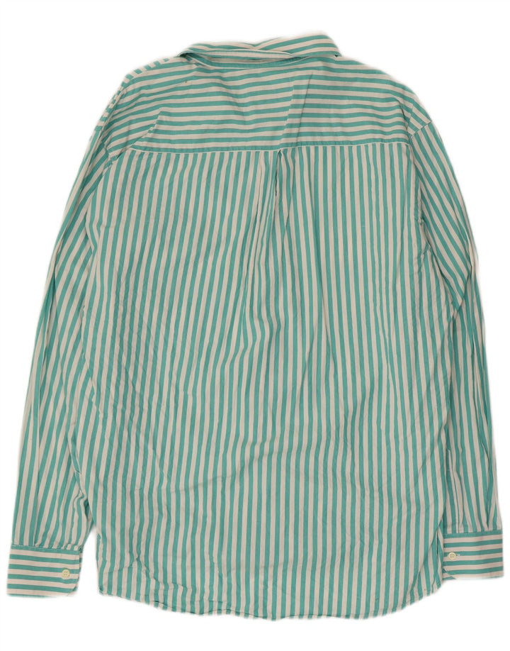 Vintage Herrenhemd 2XL Türkis gestreift