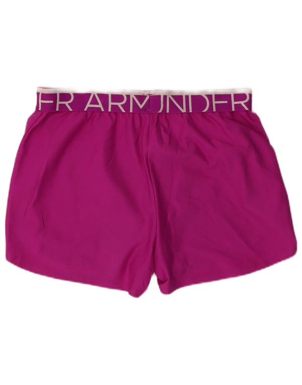 Under Armour Damen Heat Gear Graphic Sport Shorts UK 10 Small Pink