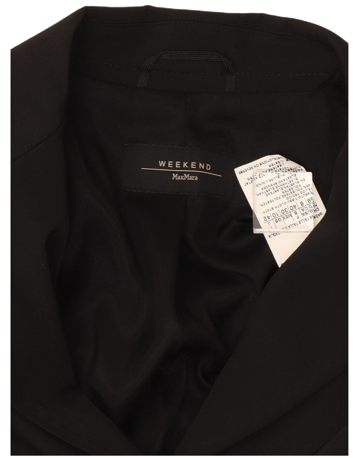 Max Mara Womens Weekend 3-Knopf-Blazer-Jacke UK 10 Small Schwarz Polyester