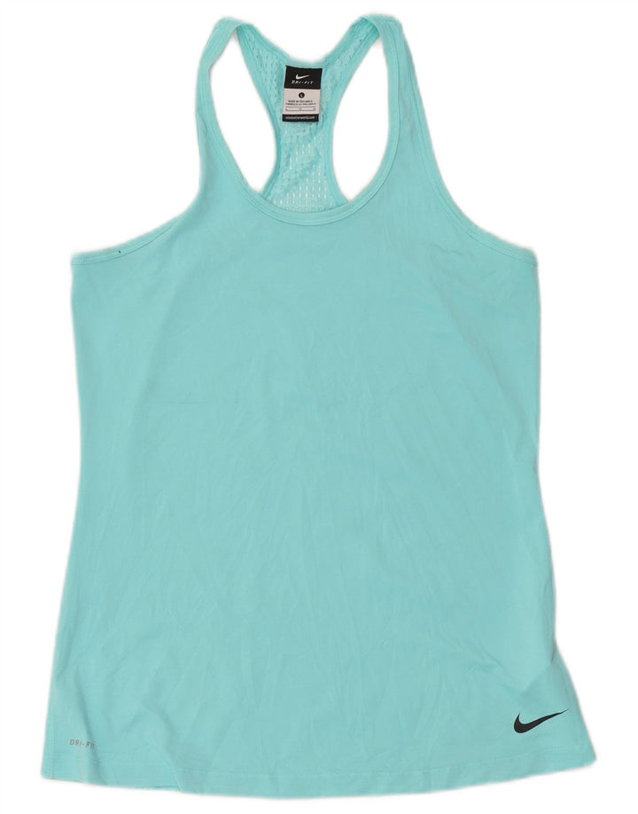Nike Damen Dri Fit Weste Top UK 14 Large Türkis Polyester