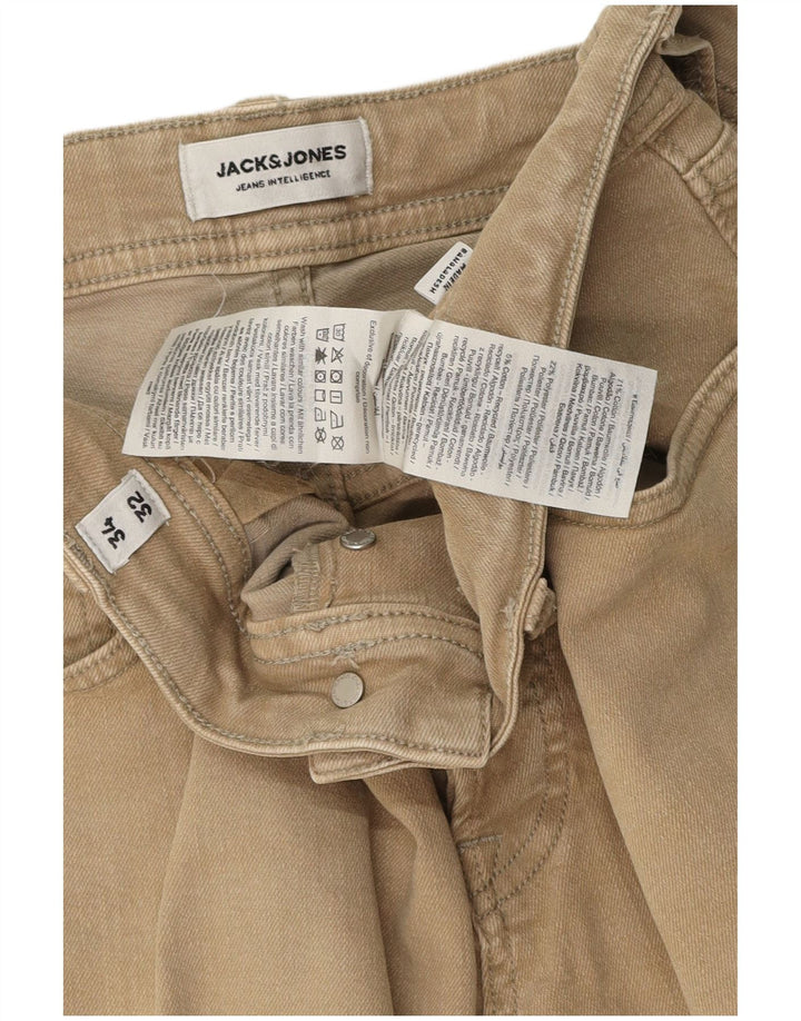 Jack & Jones Herren GLENN Slim Jeans W34 L32 Beige Baumwolle