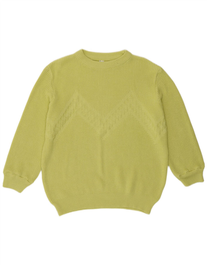 Vintage Damen Übergroßer Rundhalspullover Pullover UK 16 Groß Grün