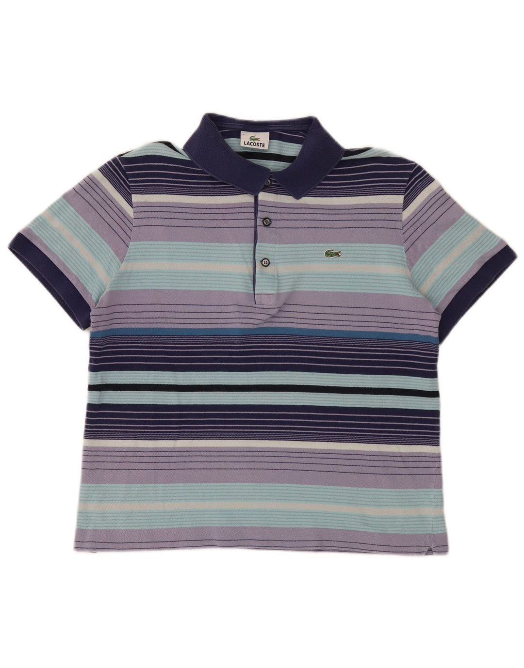Lacoste Herren-Poloshirt, Größe 5, groß, mehrfarbig, gestreift, Baumwolle