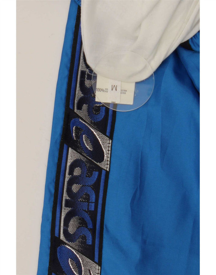 Asics Herren-Trainingshose mit Grafik, mittelblaues Farbblock-Polyester