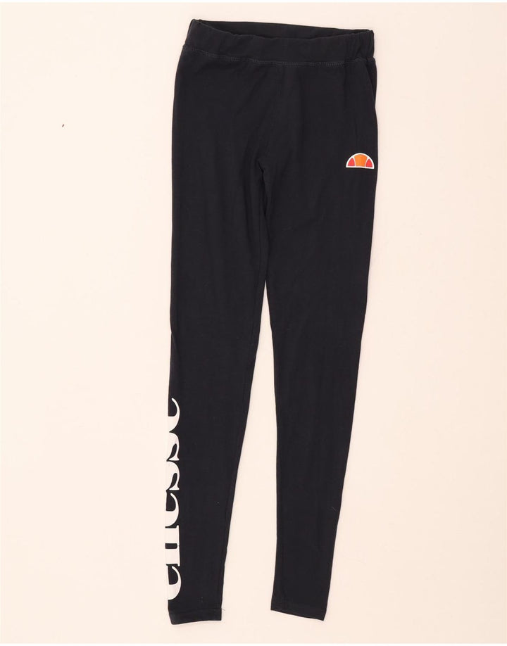 ELLESSE Grafik-Leggings für Damen, UK 8, Größe S, Marineblau, Baumwolle