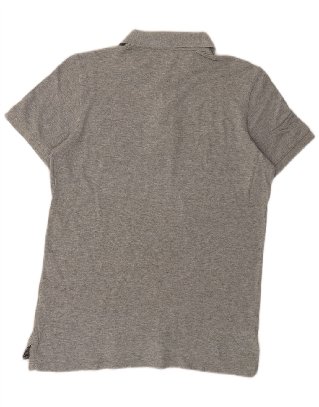 Benetton Herren-Poloshirt, groß, grau gesprenkelte Baumwolle