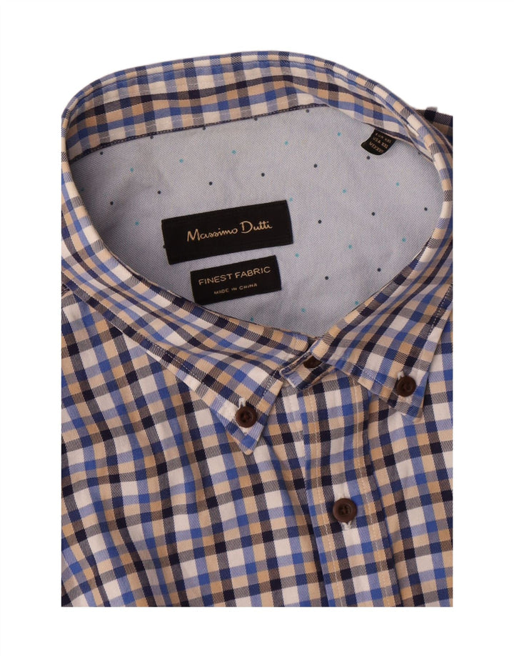 Massimo Dutti Herrenhemd 2XL Blau kariert