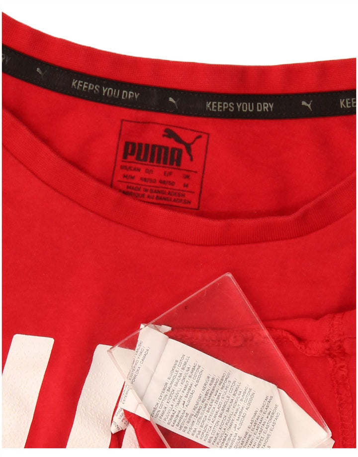 Puma Herren Grafik-T-Shirt-Oberteil aus mittelroter Baumwolle