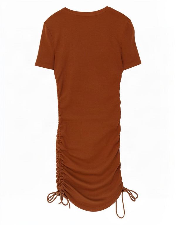 Zara Damen, figurbetontes Kleid, Gr. 8, Braun