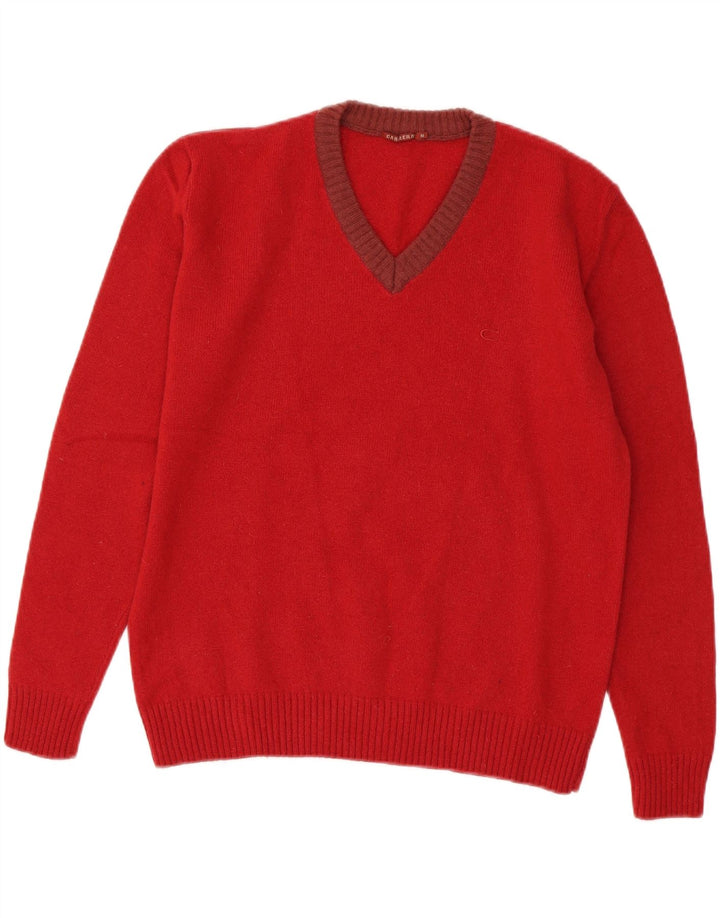 CARRERA Damen-Pullover mit V-Ausschnitt, UK 14, mittelrote Wolle