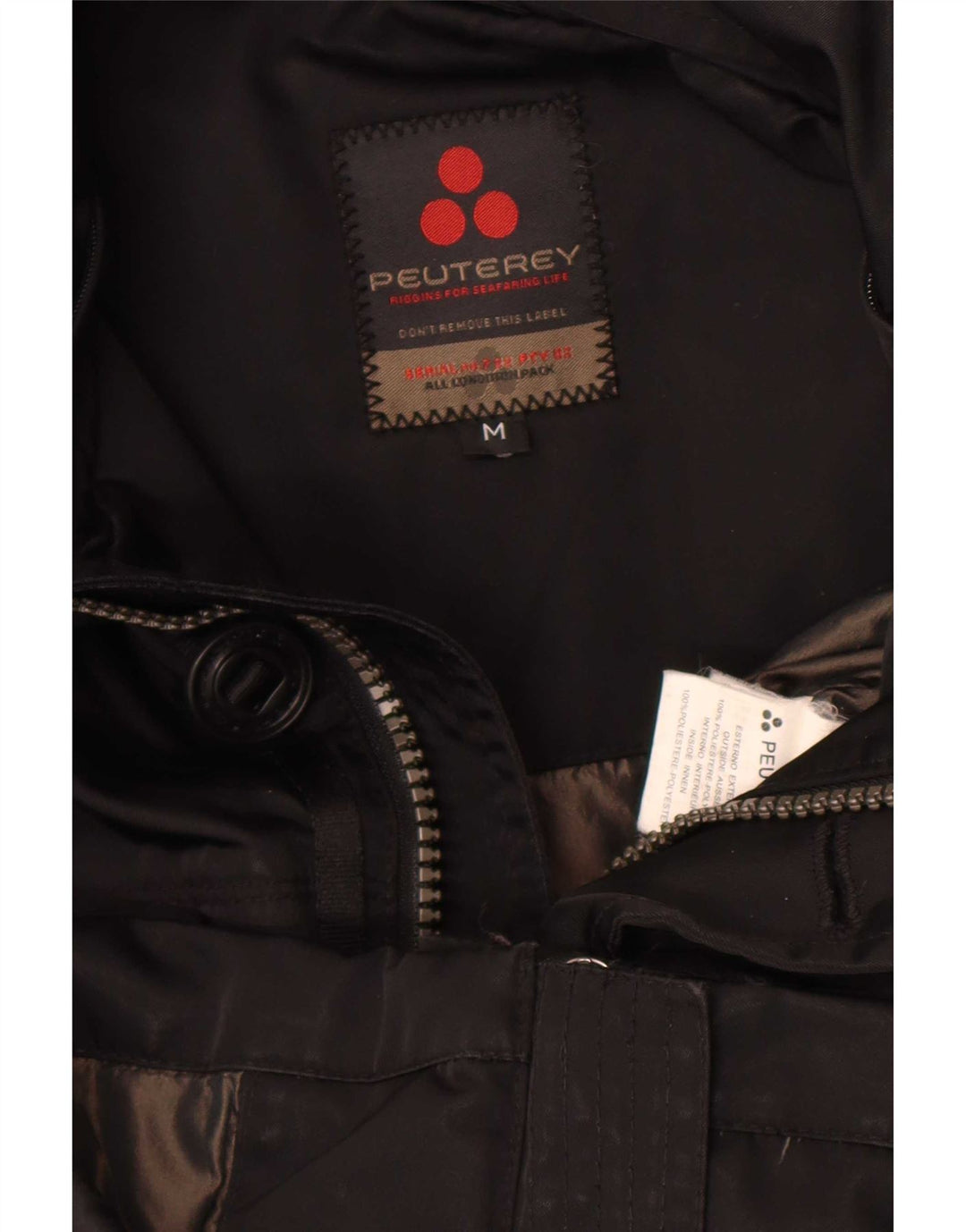 PEUTEREY Herren-Utility-Jacke UK 38 Mittelschwarzes Polyester