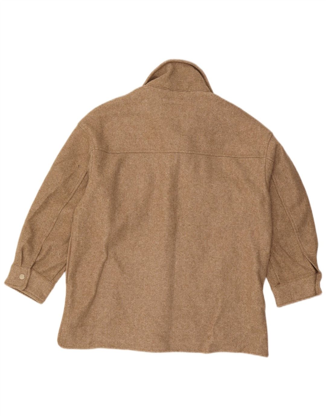 Zara Damen Lumberjack Flanellhemd UK 14 Medium Beige Polyester
