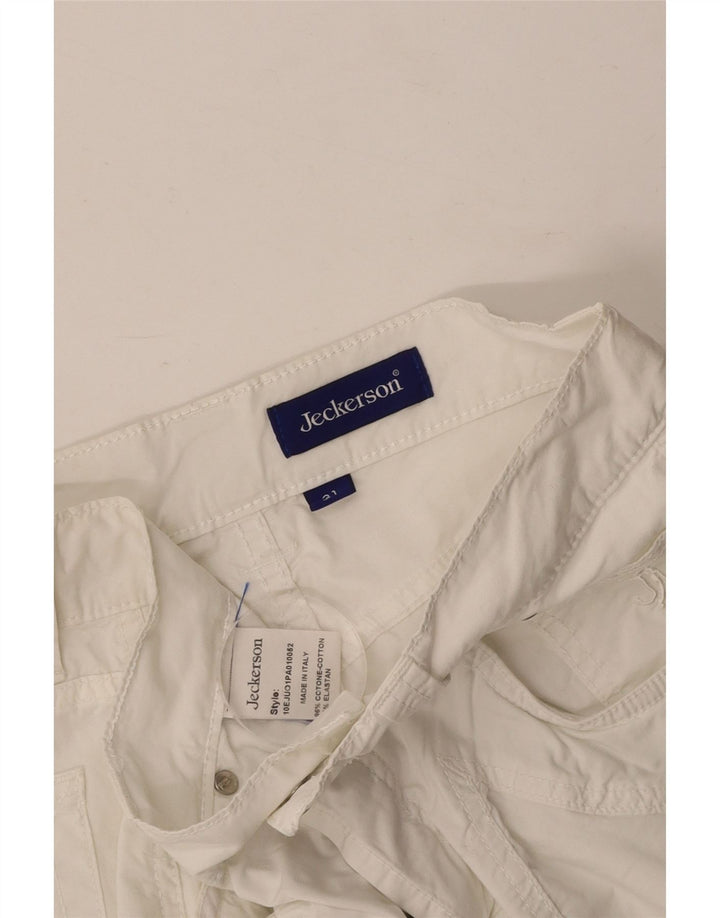 JECKERSON Damen Bermuda Casual Shorts W31 Mittelweiße Baumwolle