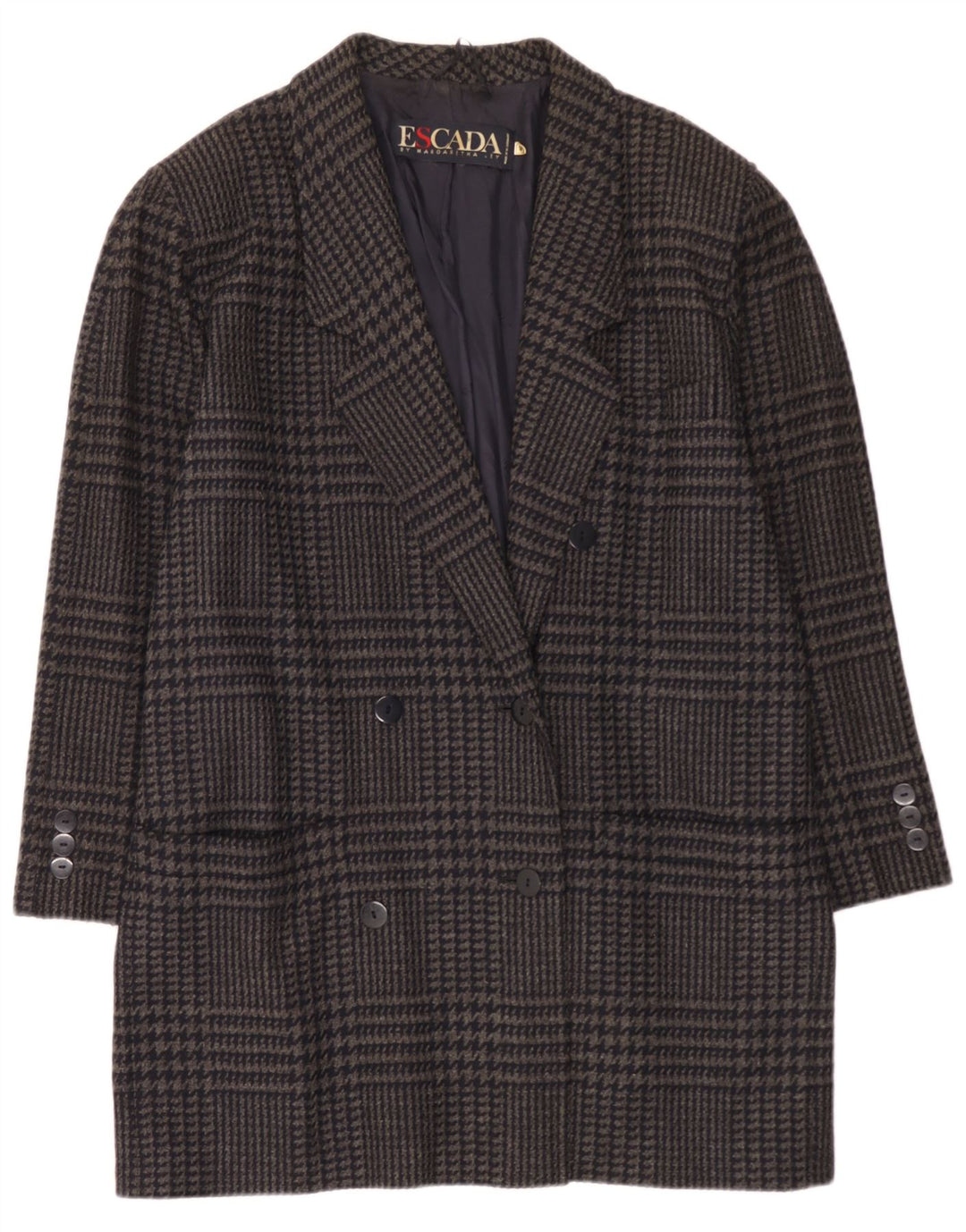 Escada Womens by Margaretha Ley Zweireihiger Mantel EU 40 Mittelgrau