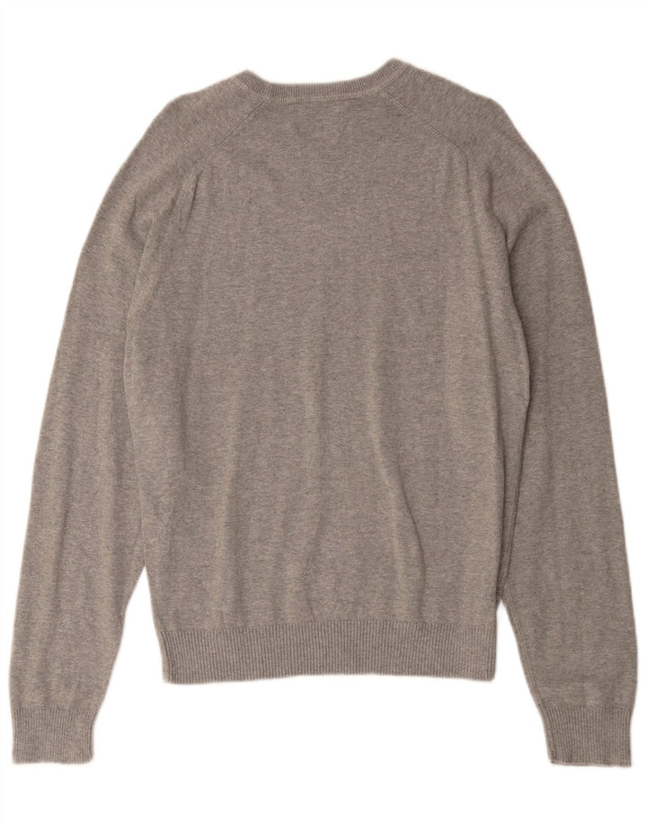 Penguin Herren-Pullover mit U-Boot-Ausschnitt, groß, aus grauer Baumwolle