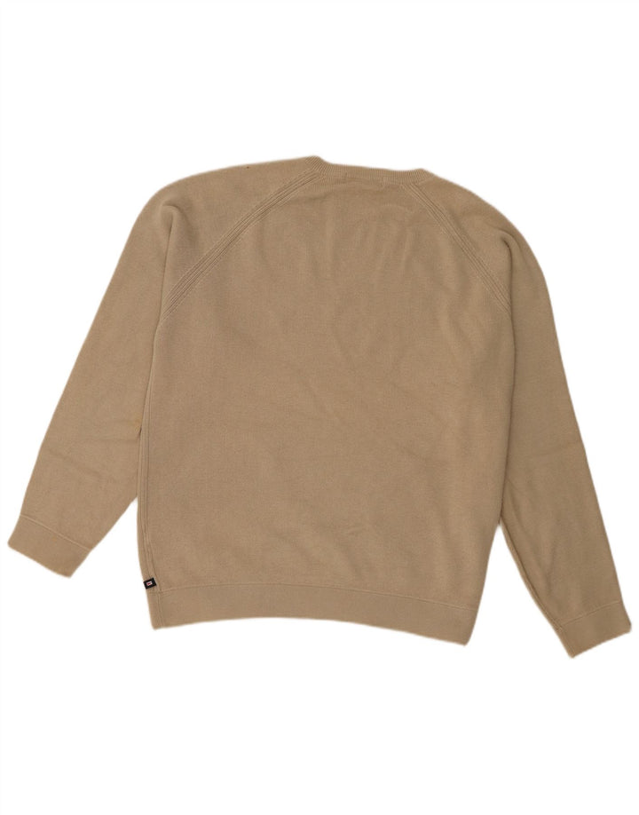 Marks & Spencer Herren-Pullover mit Rundhalsausschnitt, mittelbeige Baumwolle