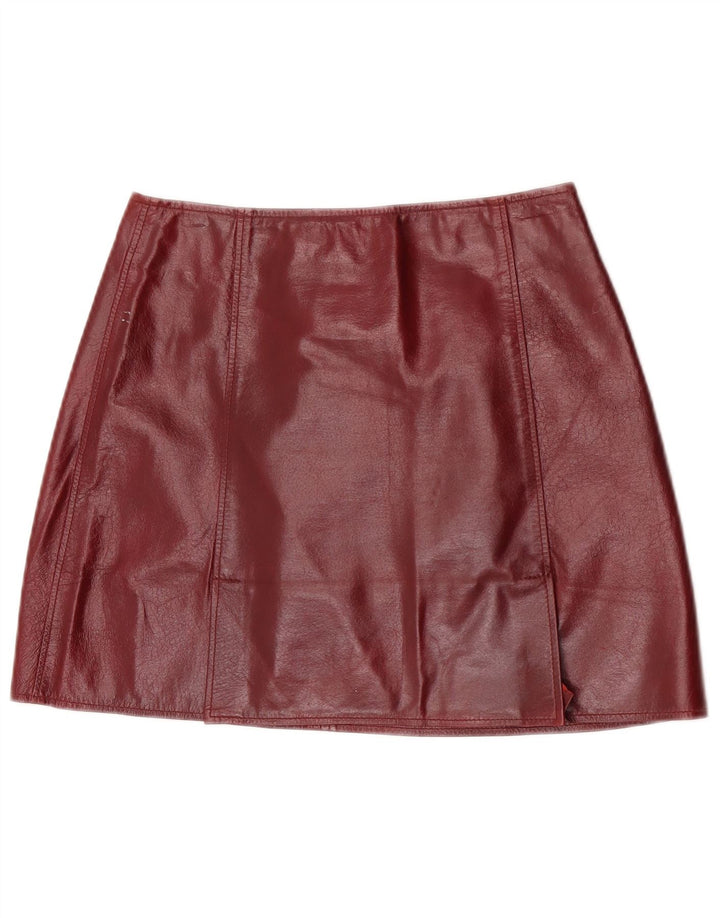 Conbipel Damen Mini-Lederrock IT 44 Medium W27 Kastanienbraunes Leder