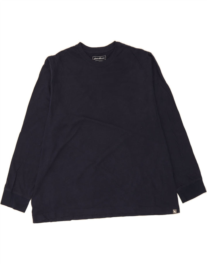 EDDIE BAUER Mens Top Long Sleeve 2XL Navy Blue Cotton Vintage Eddie Bauer and Second-Hand Eddie Bauer from Messina Hembry 