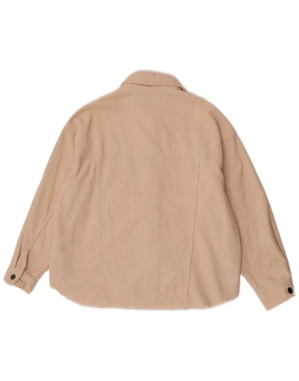 Zara Damen Übergroße Cordjacke UK 6 XS Beige