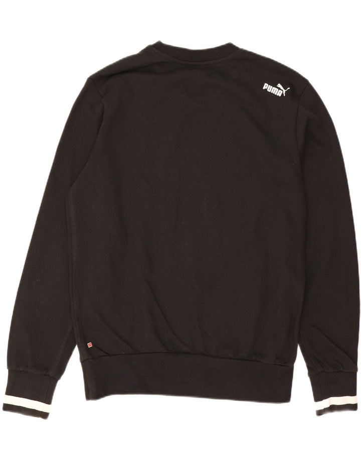 PUMA Mens Graphic Sweatshirt Jumper Medium Black Cotton Vintage Puma and Second-Hand Puma from Messina Hembry 