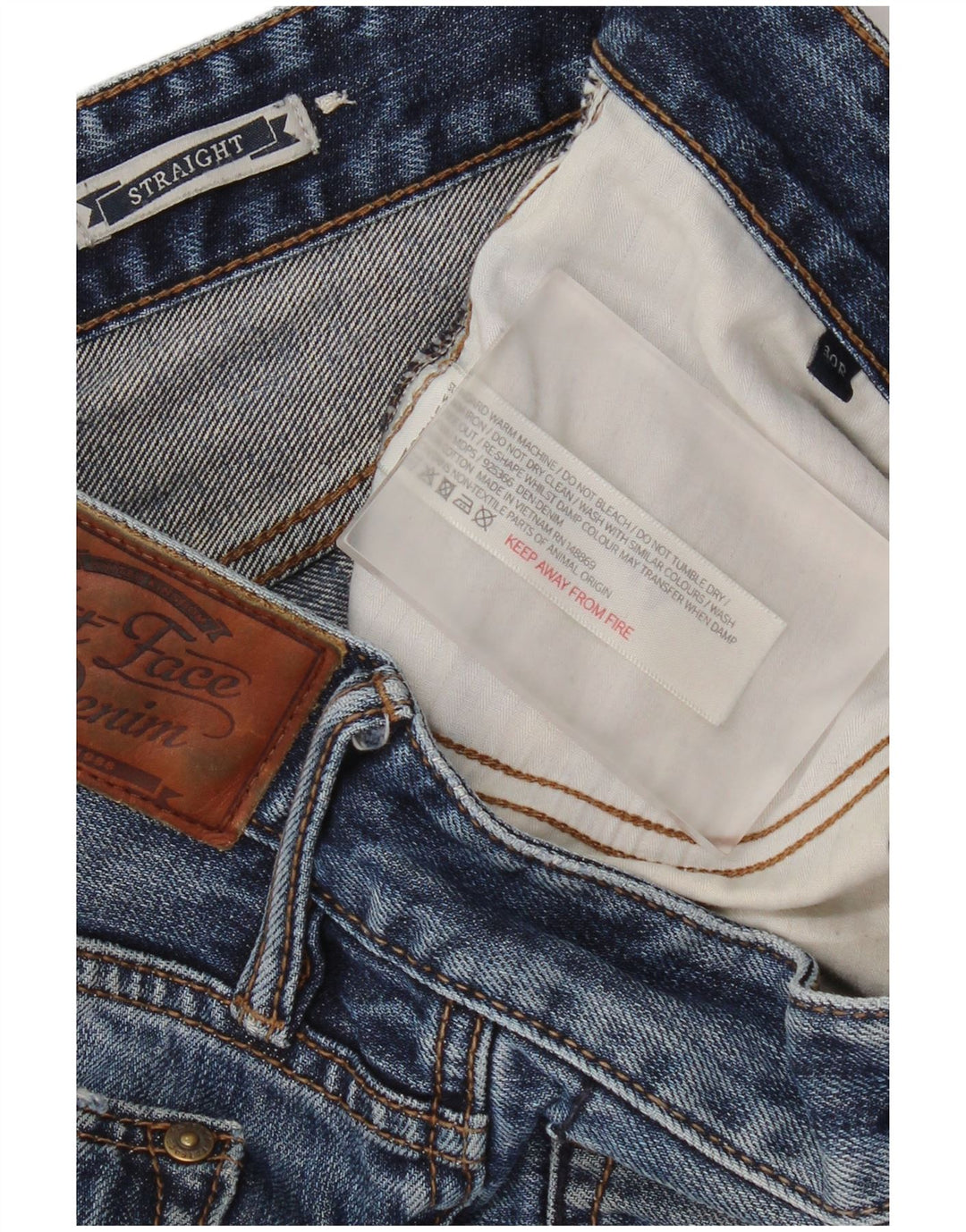 Fat Face Herren Straight Jeans W30 L31 Blaue Baumwolle
