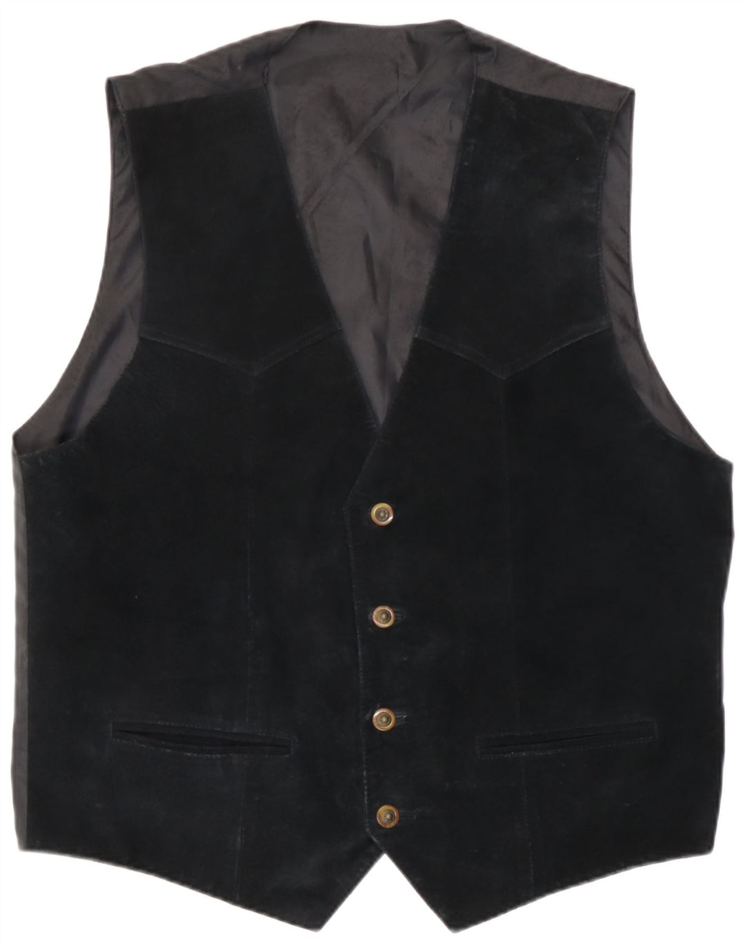 Vintage Herren Wildlederweste Großes schwarzes Leder