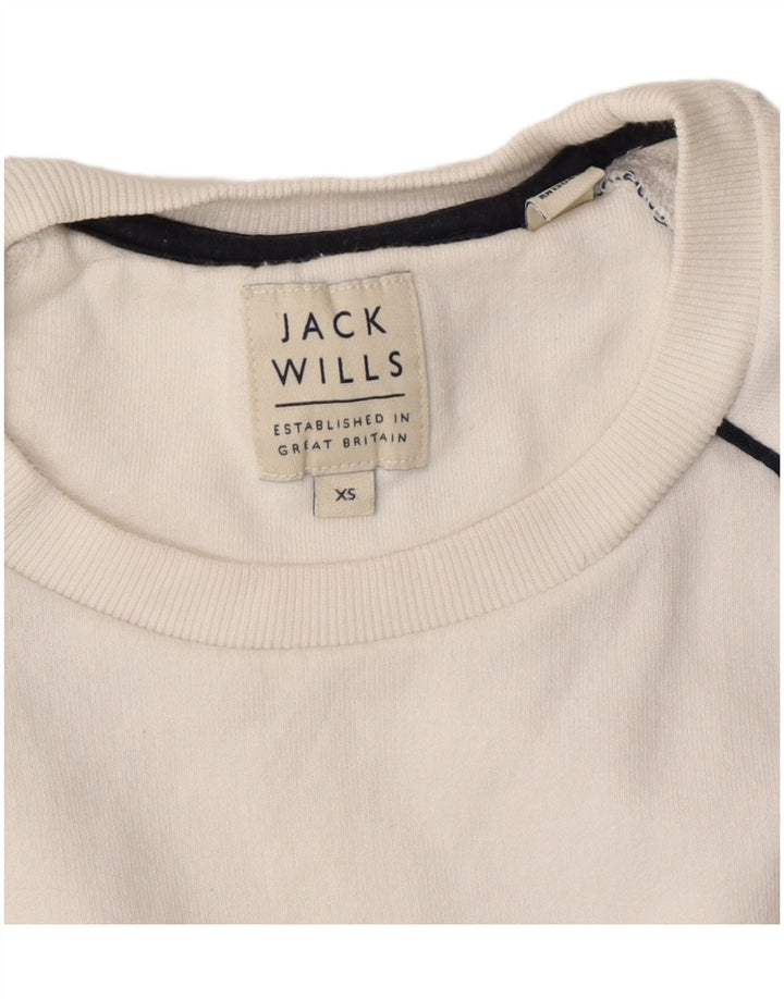 JACK WILLS Mens Graphic Sweatshirt Jumper XS White Vintage Jack Wills and Second-Hand Jack Wills from Messina Hembry 