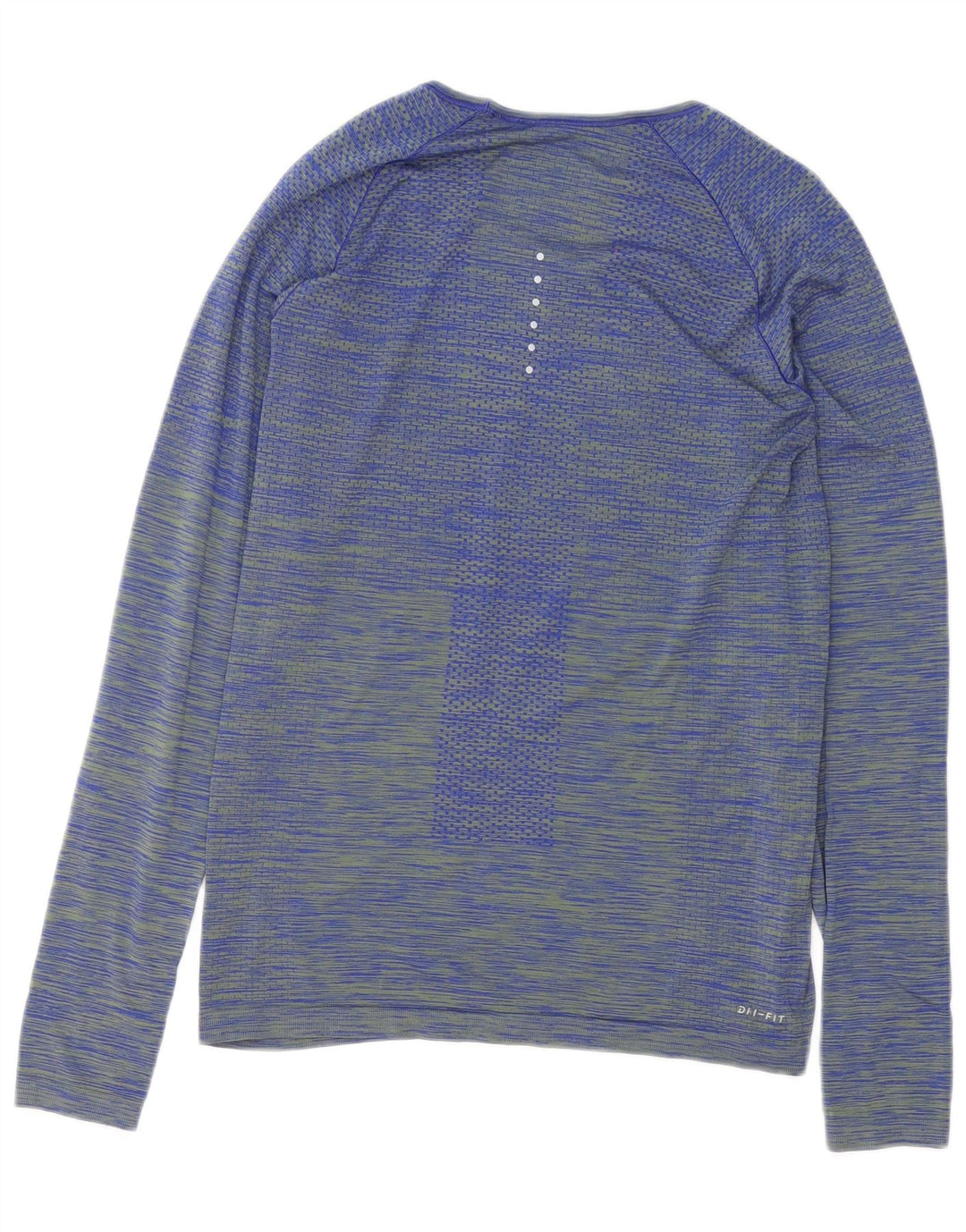 Nike Damen Dri Fit Top Langarm UK 12 Mittelblau gestreift