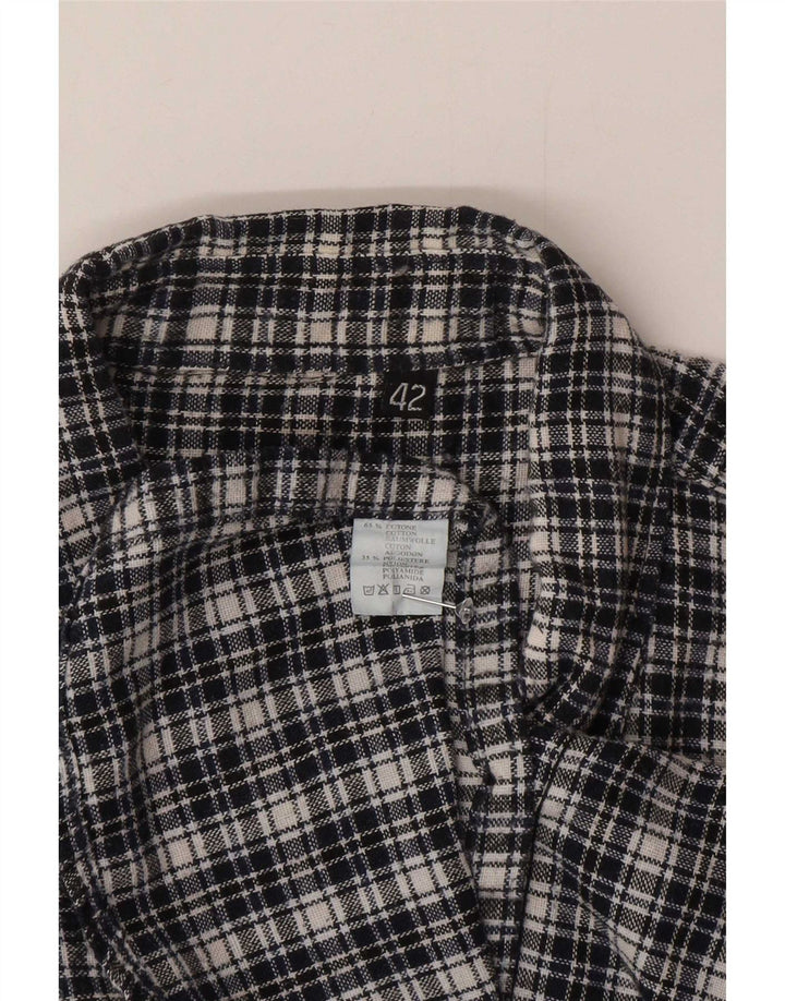 Vintage Herren Flanellhemd Größe 42 Große marineblau karierte Baumwolle